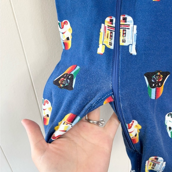 Hanna Andersson blue star wars print night sleeper organic cotton 18-24 mo - Picture 2 of 4